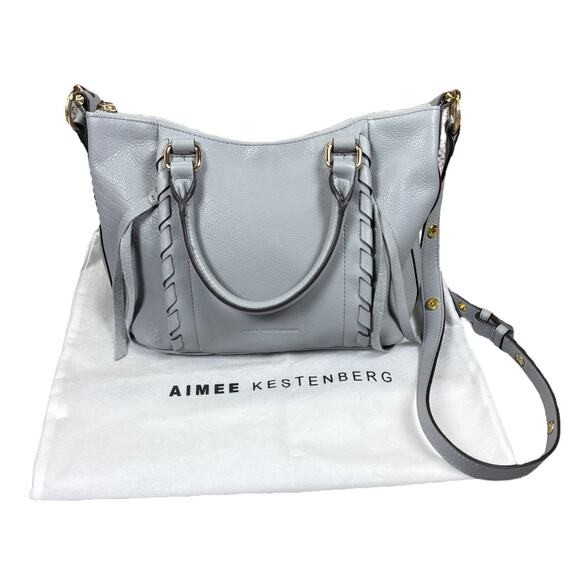 Aimee Kestenberg Chakra Satchel Crossbody Bag Purse Whipstitch Fringe Leather - Picture 1 of 11